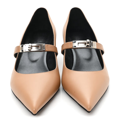Hermes Calfskin Kiara 40 Pumps 38 Naturel Clair 3 of 10