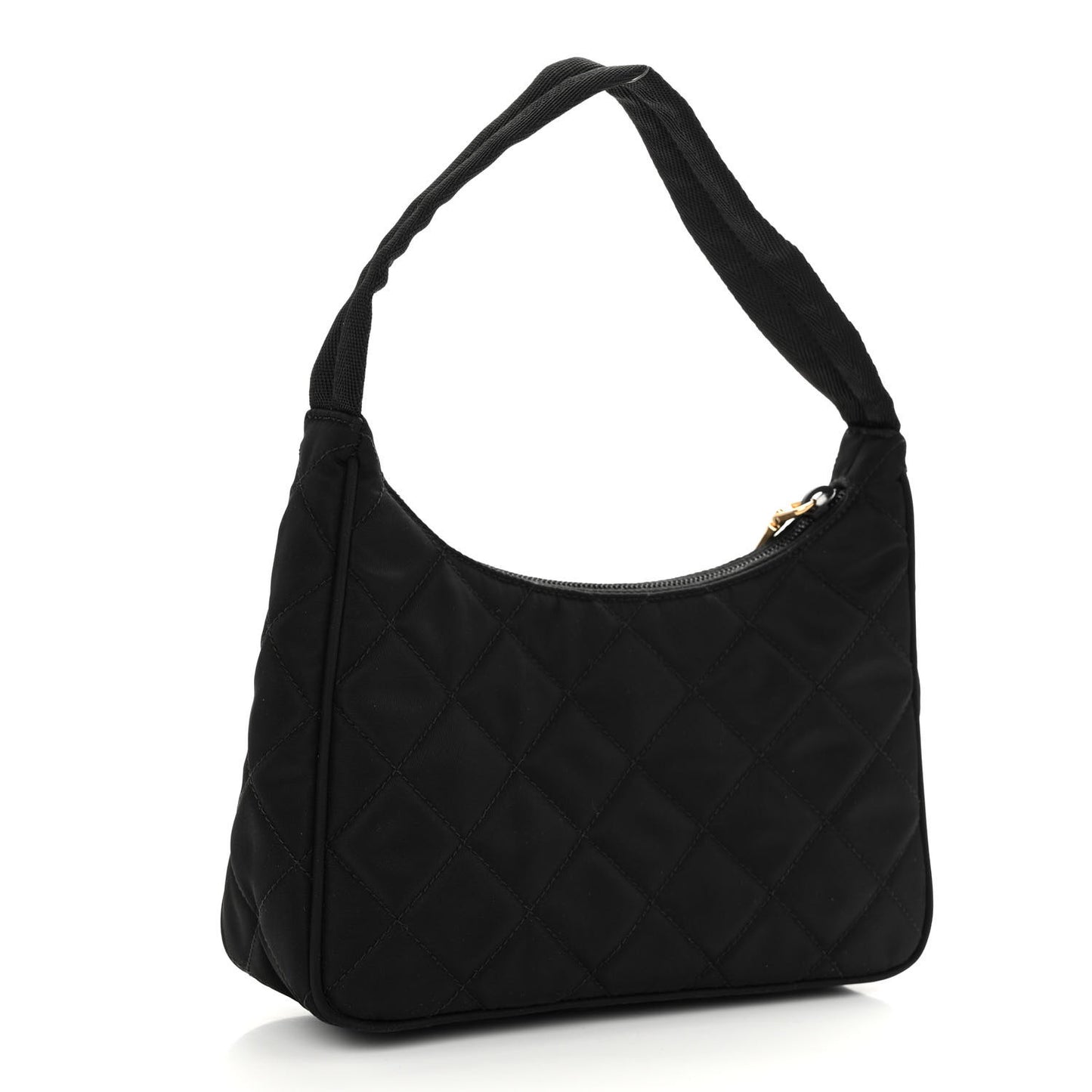 Tessuto Nylon Stitched Shoulder Bag Black