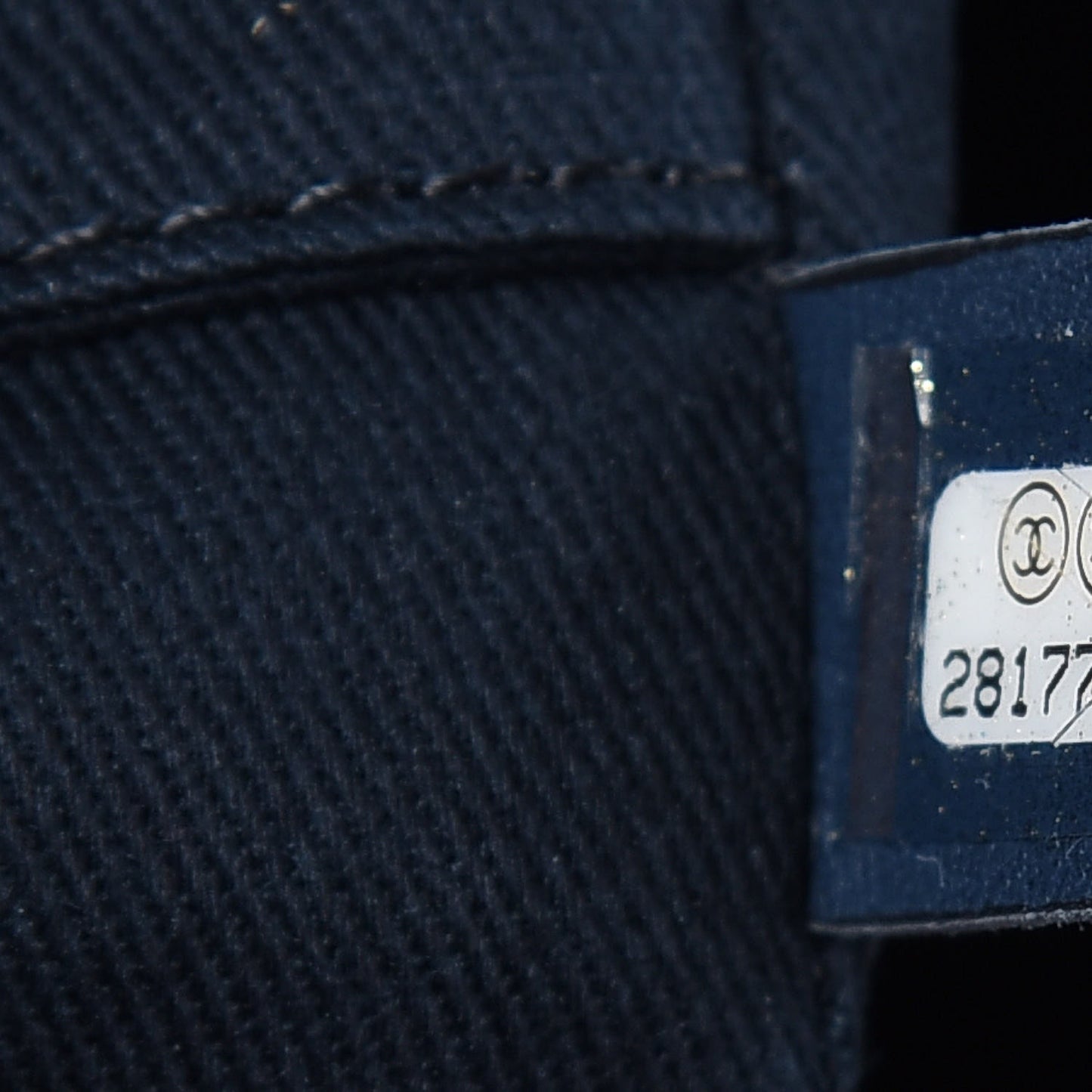 Lurex Canvas Small Deauville Tote Navy Blue Gold