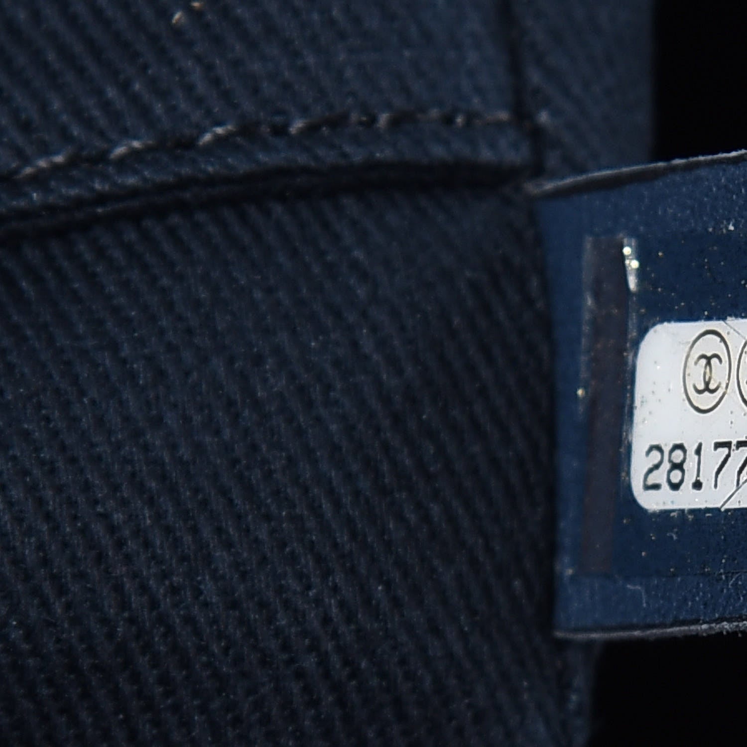 Chanel Lurex Canvas Small Deauville Tote Navy Blue Gold 7 of 10