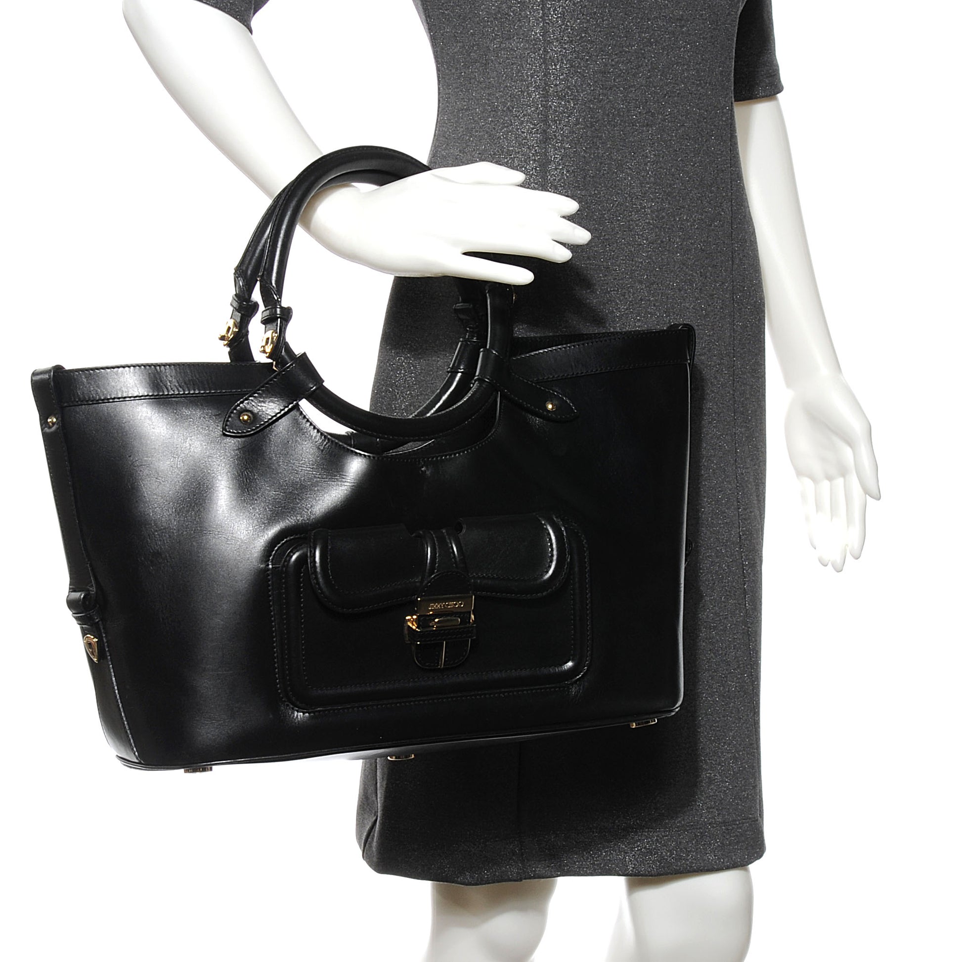 Jimmy Choo Leather Tahula Tote Black 2 of 6