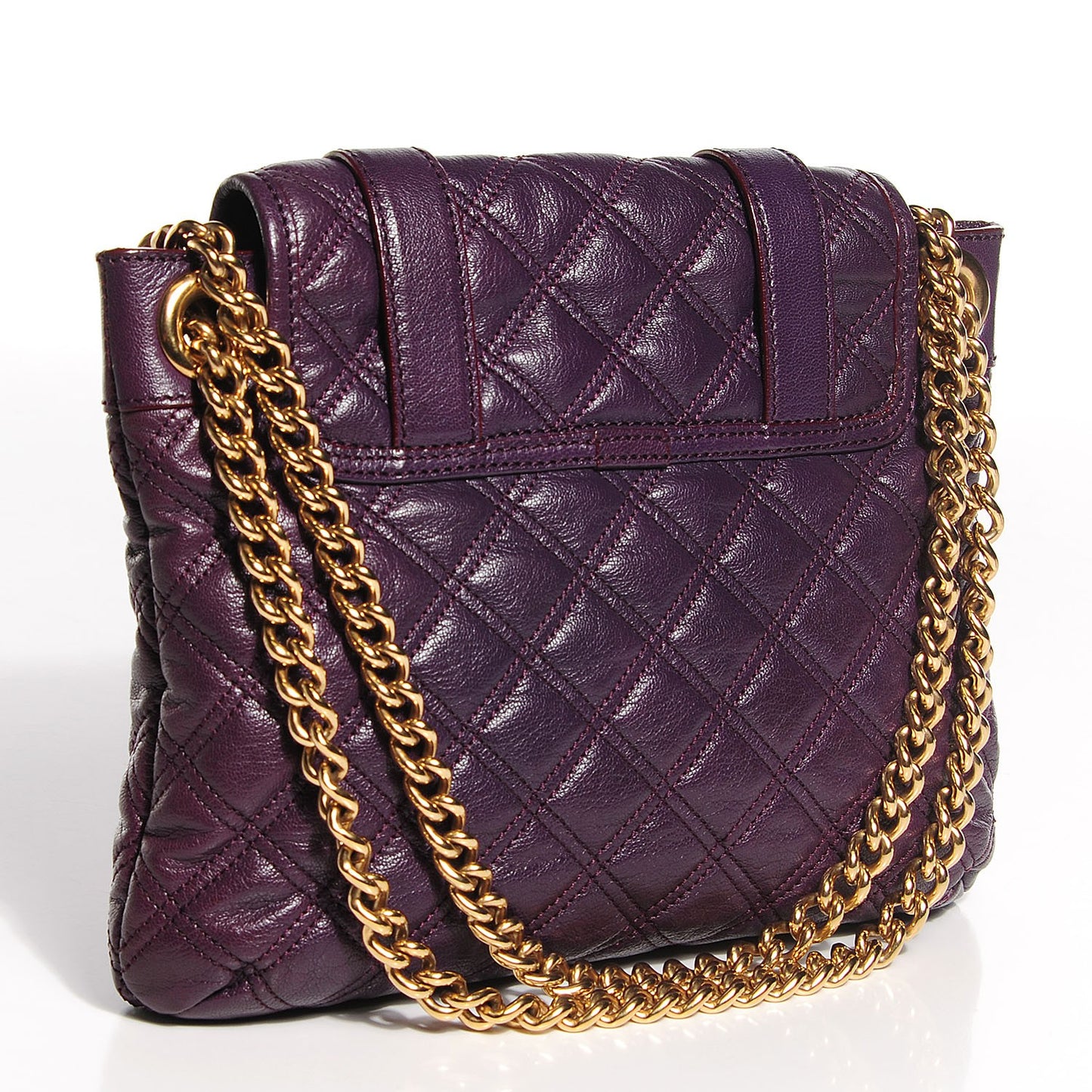 Goatskin Quilted Mary Flap Purple