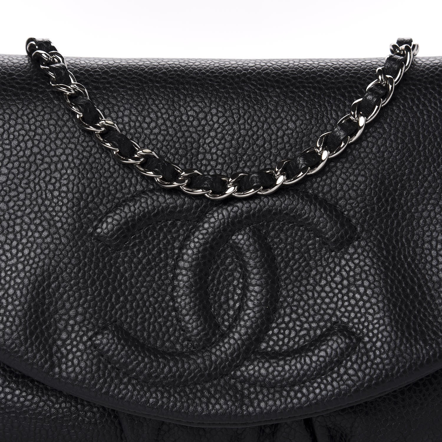 Chanel Caviar Half Moon Wallet On Chain WOC Black 11 of 12