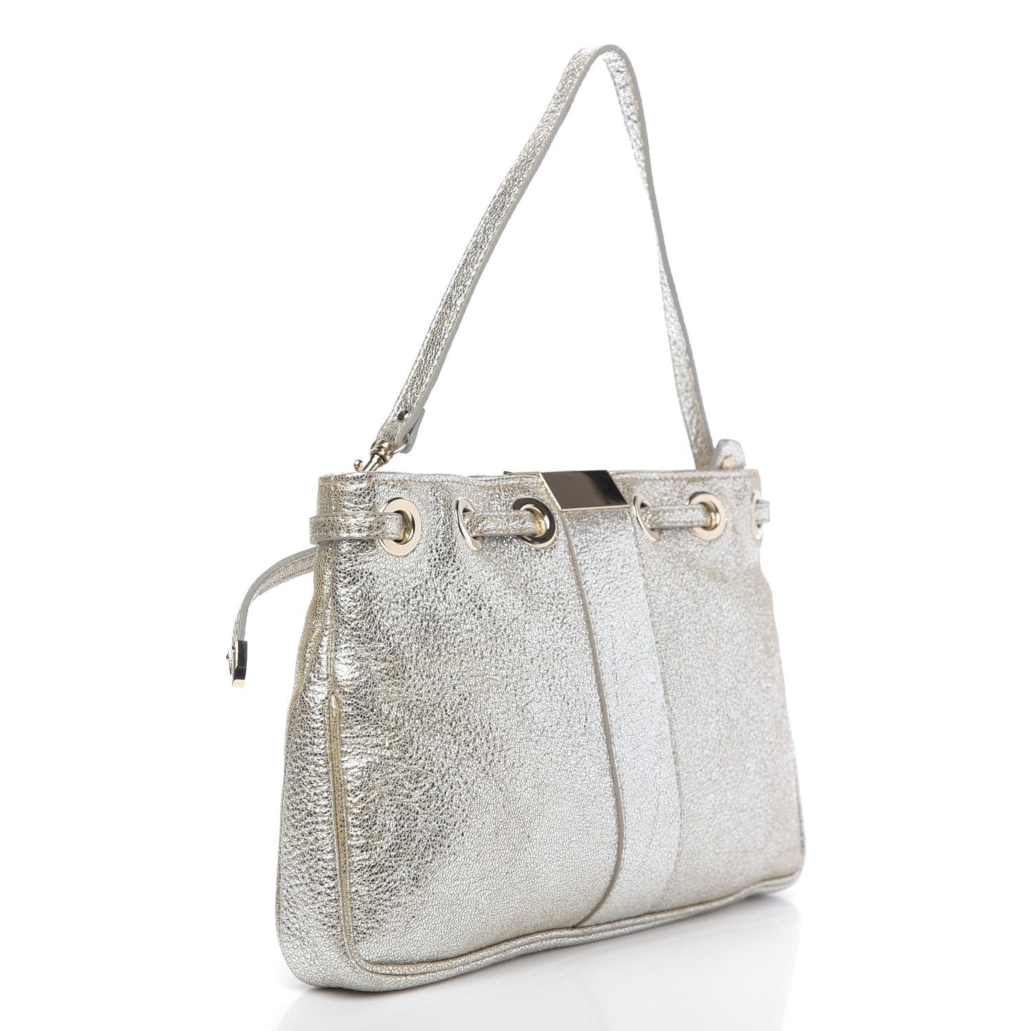 Jimmy Choo Metallic Calfskin Rhea Shoulder Bag Silver 3 of 8