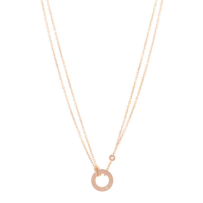 Cartier 18K Pink Gold 2 Diamond LOVE Necklace 1 of 5