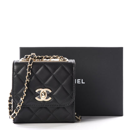 Chanel Lambskin Quilted Mini Trendy CC Chain Wallet Black 12 of 12