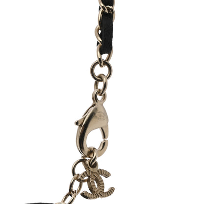 Chanel Lambskin Crystal CC Chain Choker Necklace Black Gold 6 of 6