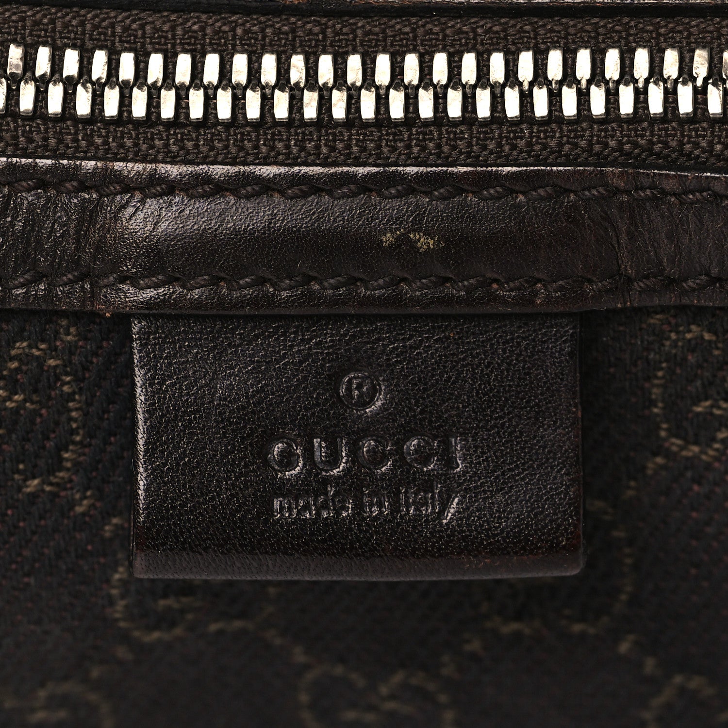 Gucci Denim Monogram Shoulder Bag Brown 5 of 12