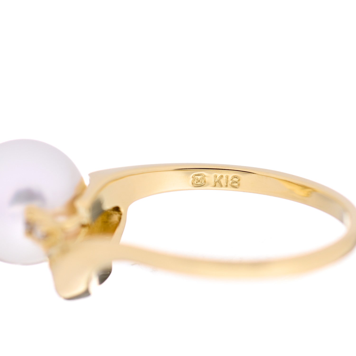 Mikimoto 18K Yellow Gold Diamond Akoya Pearl 8.5-9mm Ring 52 6 5 of 5