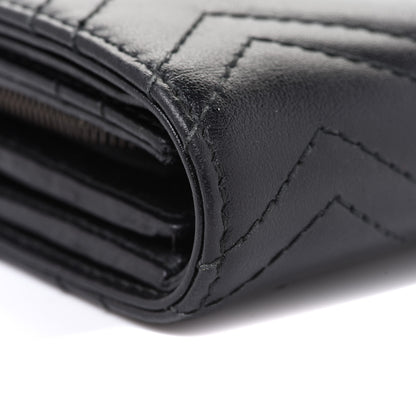 Gucci Calfskin Matelasse GG Marmont Medium Wallet Black 9 of 10