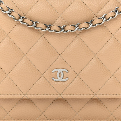 Chanel Caviar Quilted Wallet On Chain WOC Beige 9 of 13