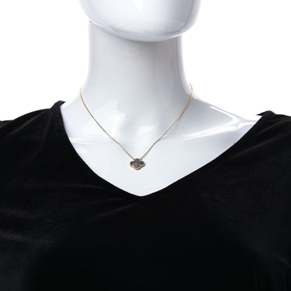 Van Cleef & Arpels 18K Rose Gold Gray Mother of Pearl Vintage Alhambra Pendant Necklace 2 of 6