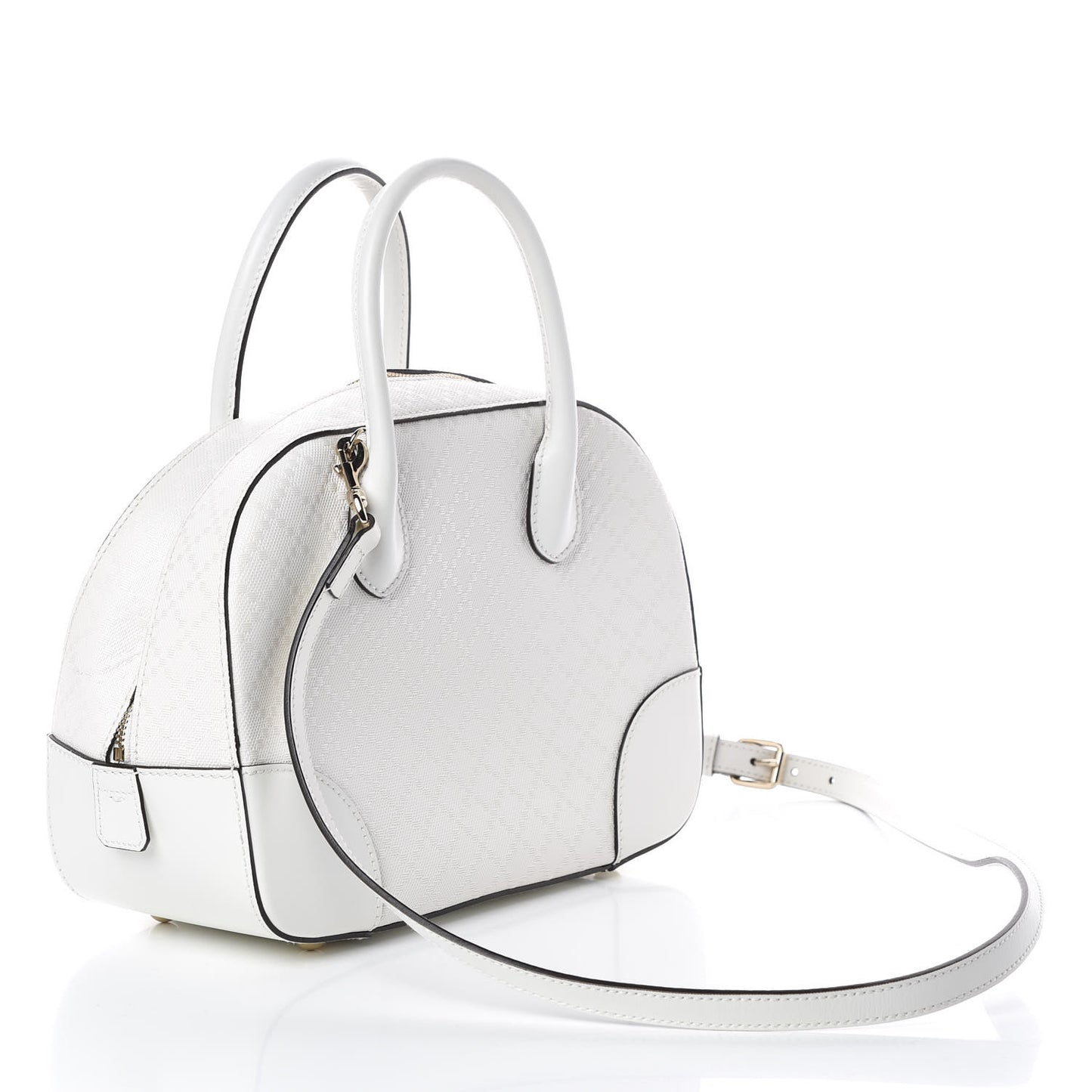 Calfskin Diamante Small Top Handle Bag White
