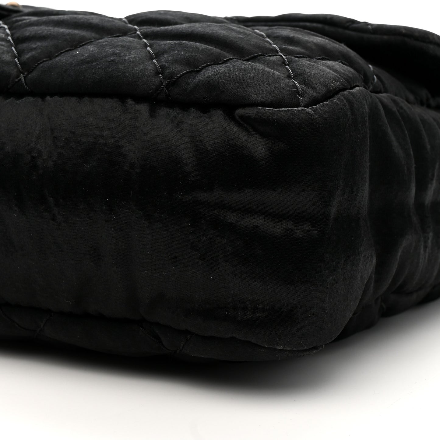 Satin Quilted XL Flap Black