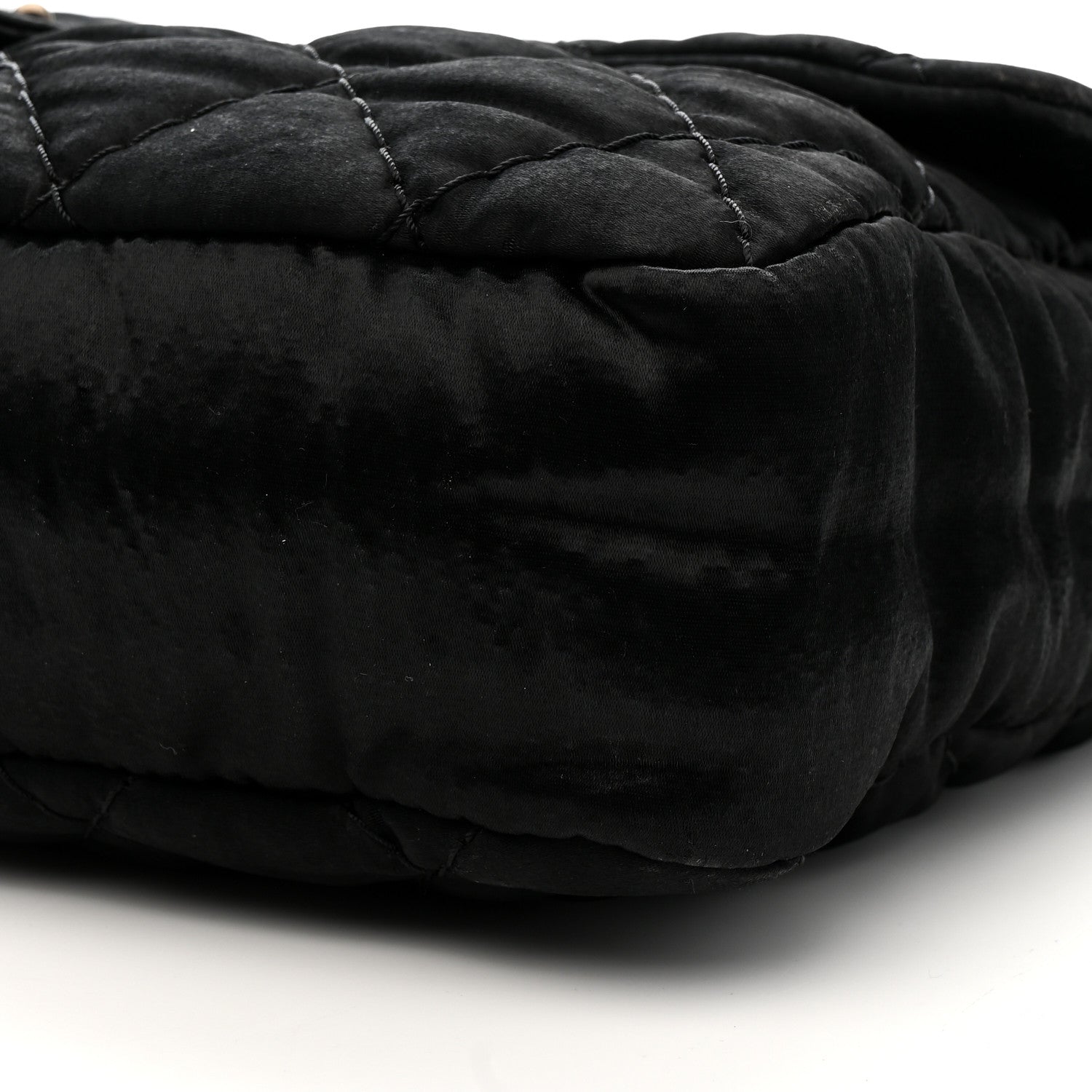Chanel Satin Quilted XL Flap Black 10 of 10