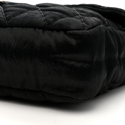 Chanel Satin Quilted XL Flap Black 10 of 10