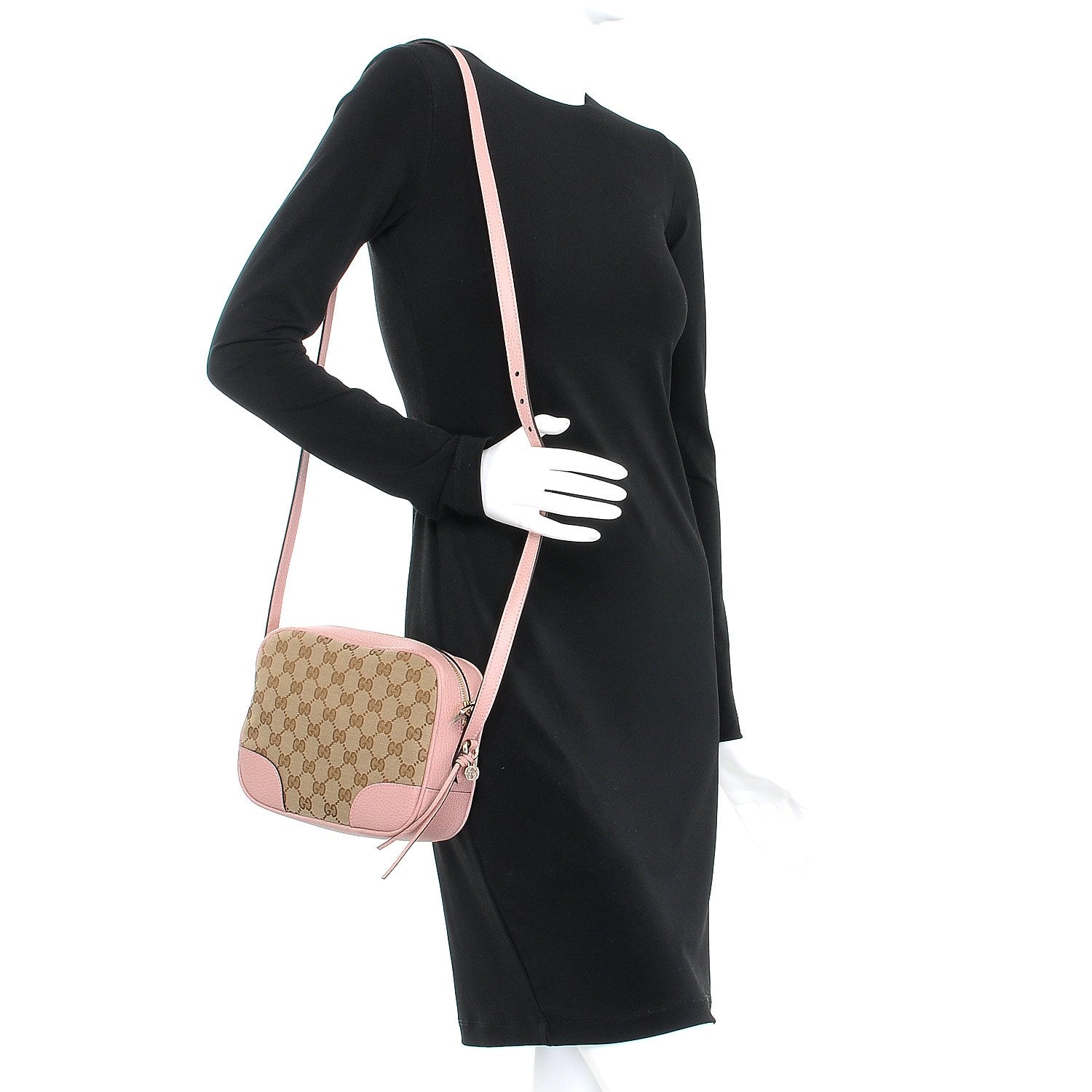 Gucci Monogram Mini Bree Messenger Bag Beige Soft Pink 2 of 7