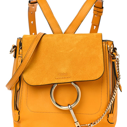 Chloe Suede Calfskin Small Faye Backpack Dusty Yellow 8 of 12