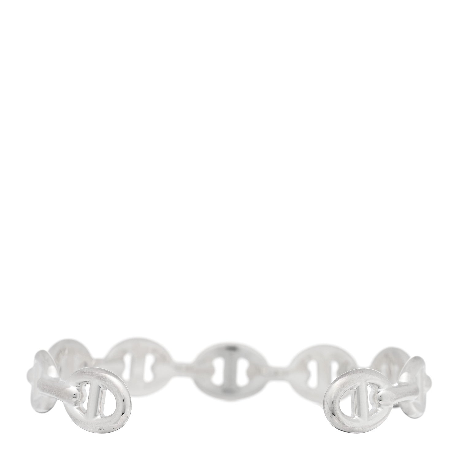 Hermes Sterling Silver MM Chaine d'Ancre Enchainee Cuff Bracelet ST 2 of 4