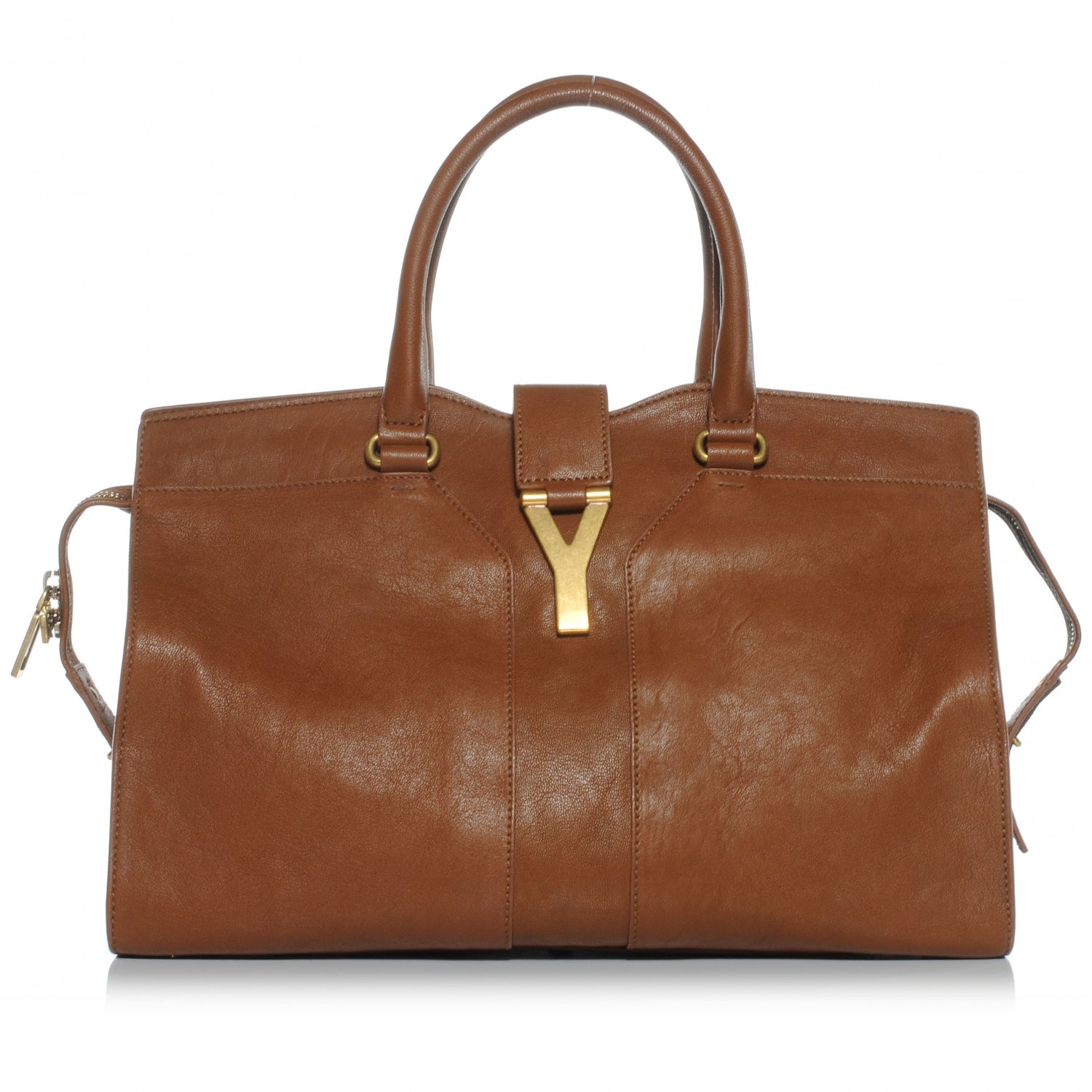 Saint Laurent Leather Medium Cabas Chyc Whiskey 1 of 7
