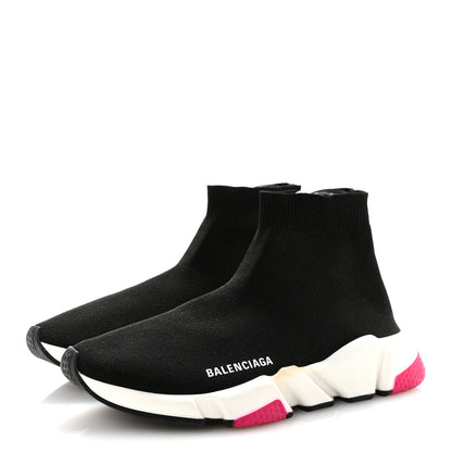 Balenciaga Neoprene Knit Womens Speed Sneakers 41 Black Pink 4 of 10