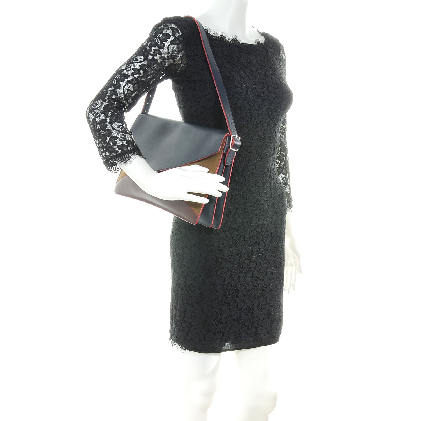 Calfskin Suede Diamond Clutch Jungle