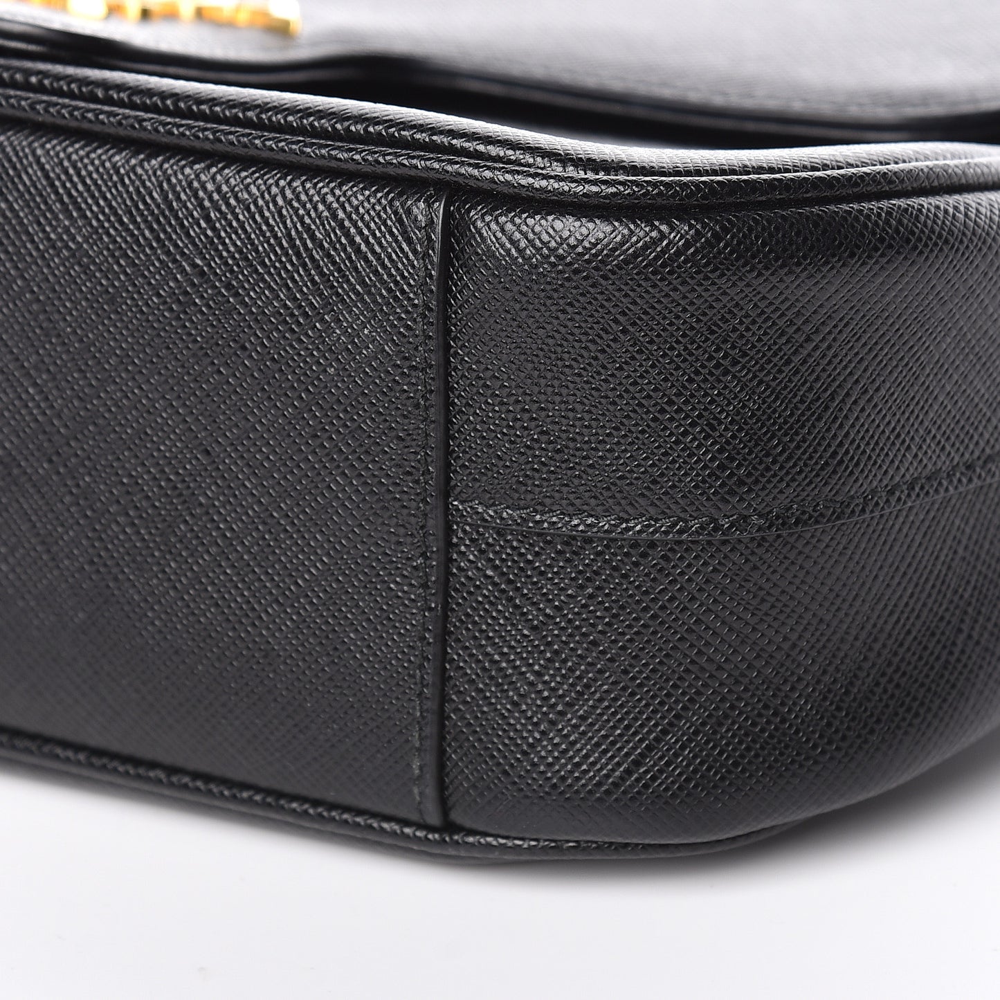 Saffiano Flap Shoulder Bag Black