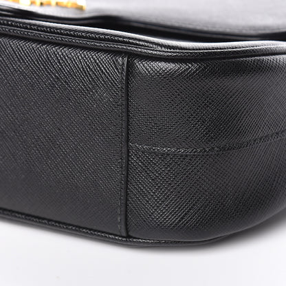 Prada Saffiano Flap Shoulder Bag Black 10 of 10