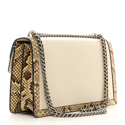 Gucci Calfskin Snakeskin Enamel Small Dionysus Shoulder Bag White Beige Electric Blue 3 of 13
