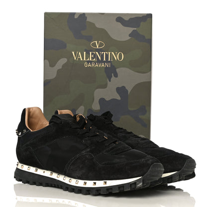 Valentino Garavani Suede Nylon Camouflage Womens Soul Rockstud Sneakers 41 Black 13 of 13