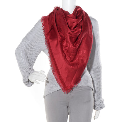 Louis Vuitton Silk Wool Monogram Shawl Pomme D'Amour 2 of 5