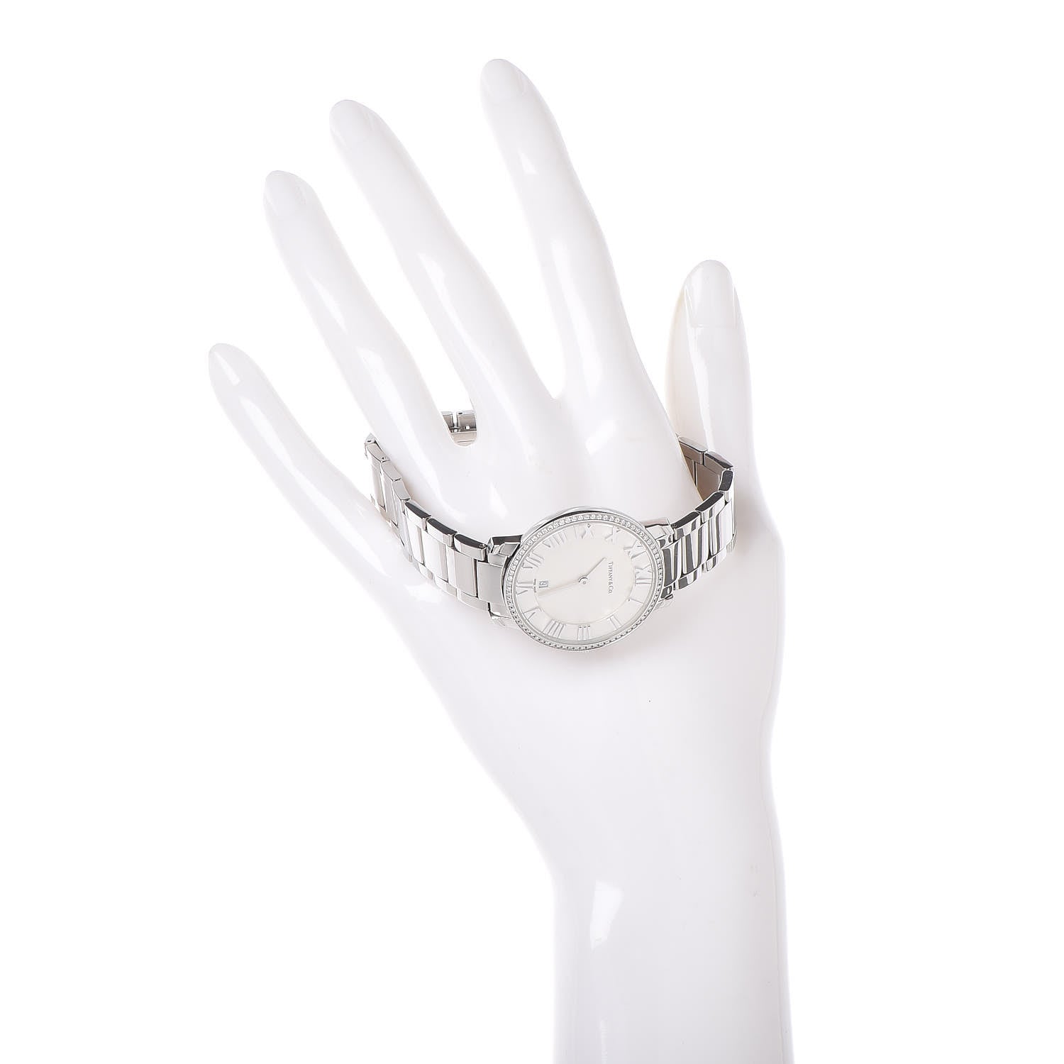 Tiffany Stainless Steel Diamond Bezel 31mm Atlas 2-Hand Quartz Watch 2 of 6