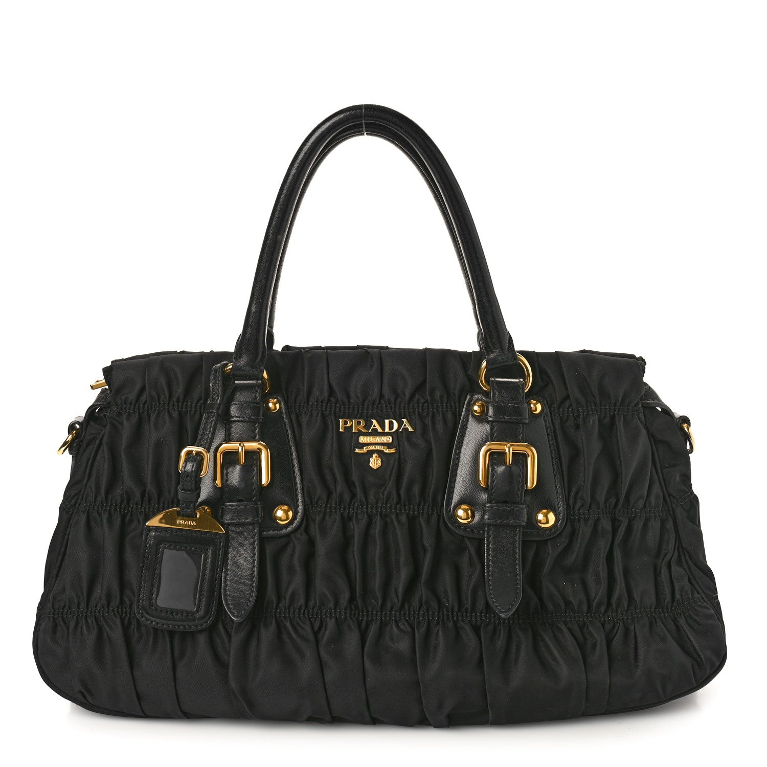 Prada Tessuto Nylon Gaufre Shopping Satchel Black 1 of 12