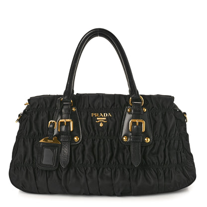 Prada Tessuto Nylon Gaufre Shopping Satchel Black 1 of 12