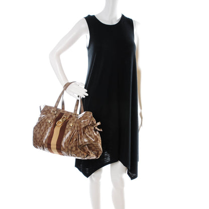 Gucci Crystal Monogram Medium Web Tote Brown 2 of 8