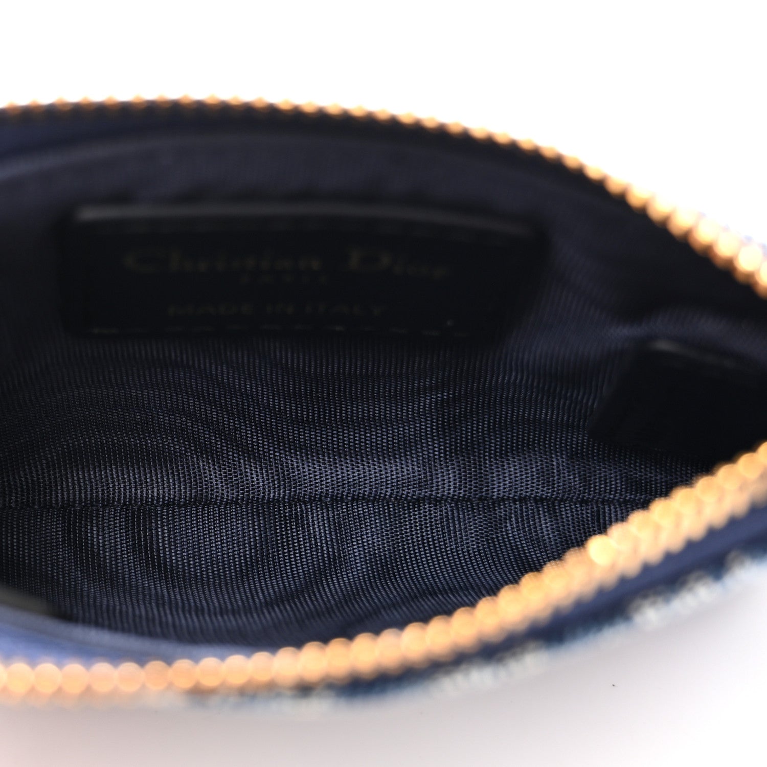 Christian Dior Denim Jacquard Oblique DiorTravel Myrte Zipped Key Case Blue 5 of 7