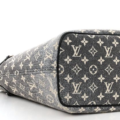 Louis Vuitton Denim Monogram Jacquard Neverfull MM Grey 10 of 11