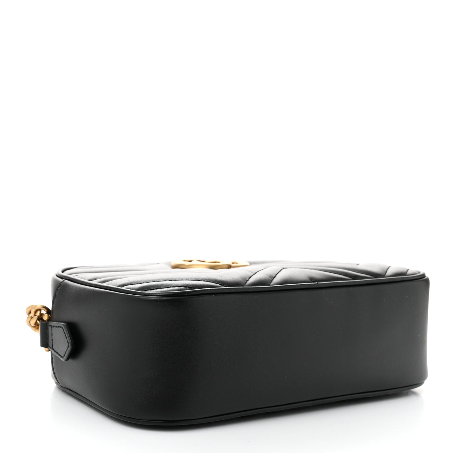 Calfskin Matelasse Small GG Marmont Chain Shoulder Bag Black