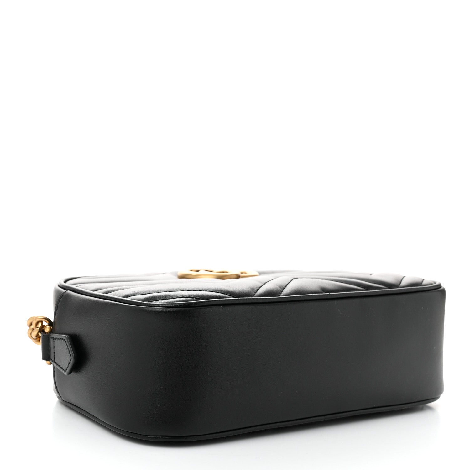 Gucci Calfskin Matelasse Small GG Marmont Chain Shoulder Bag Black 4 of 10
