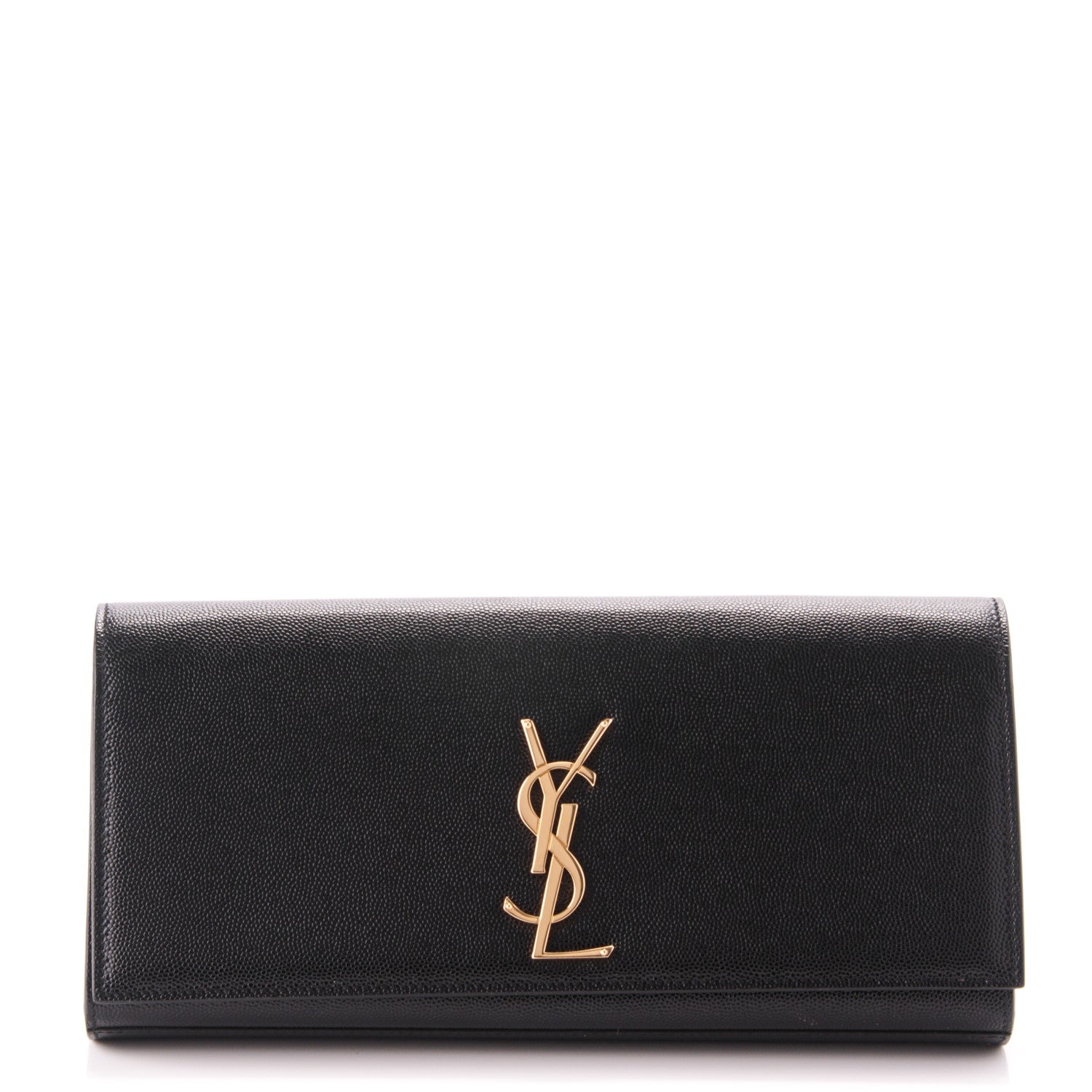 Saint Laurent Grain De Poudre Classic Monogram Clutch Black 1 of 7