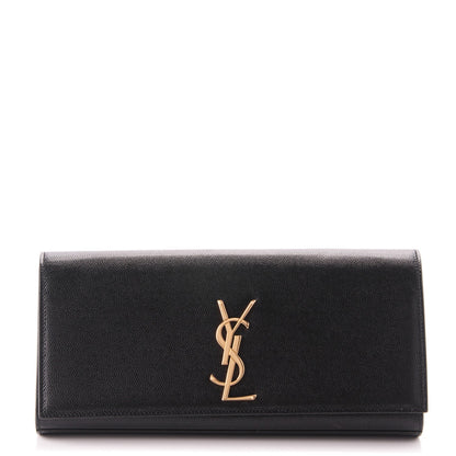Saint Laurent Grain De Poudre Classic Monogram Clutch Black 1 of 7