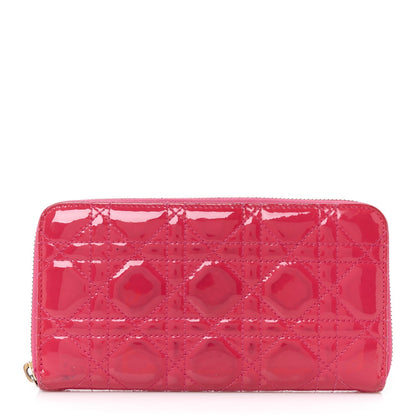 Christian Dior Patent Cannage Lady Dior Continental Wallet Pink 1 of 8