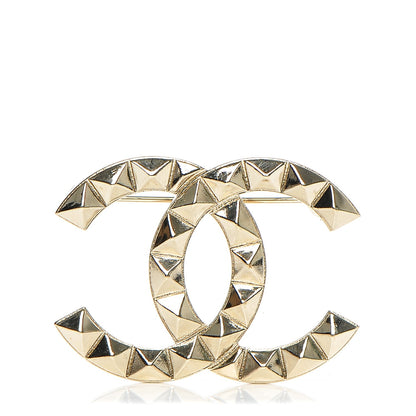 Chanel Studded CC Pin Brooch Gold 1 of 4