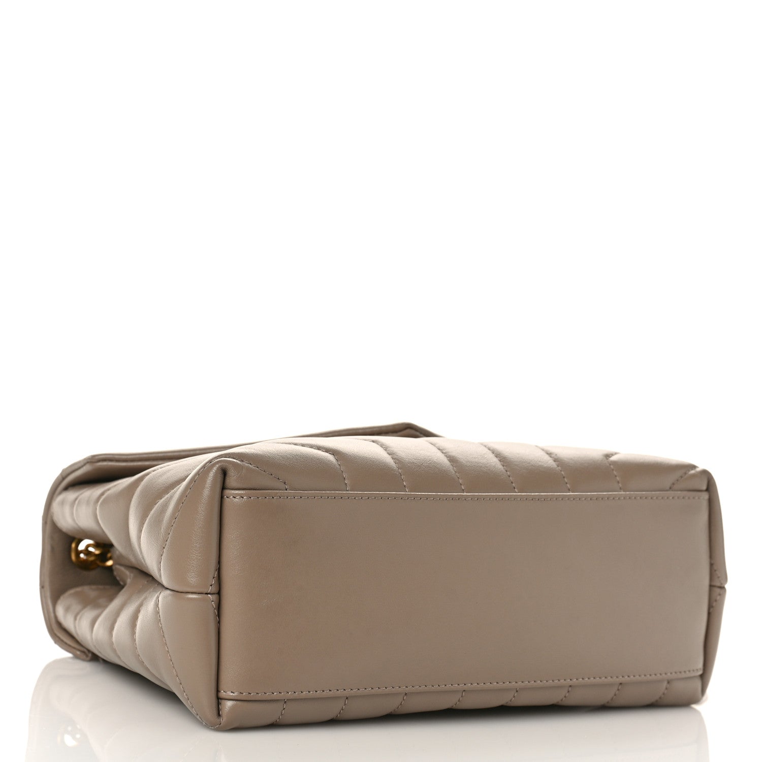 Saint Laurent Calfskin Y Quilted Monogram Small Loulou Chain Satchel Dark Beige 4 of 10