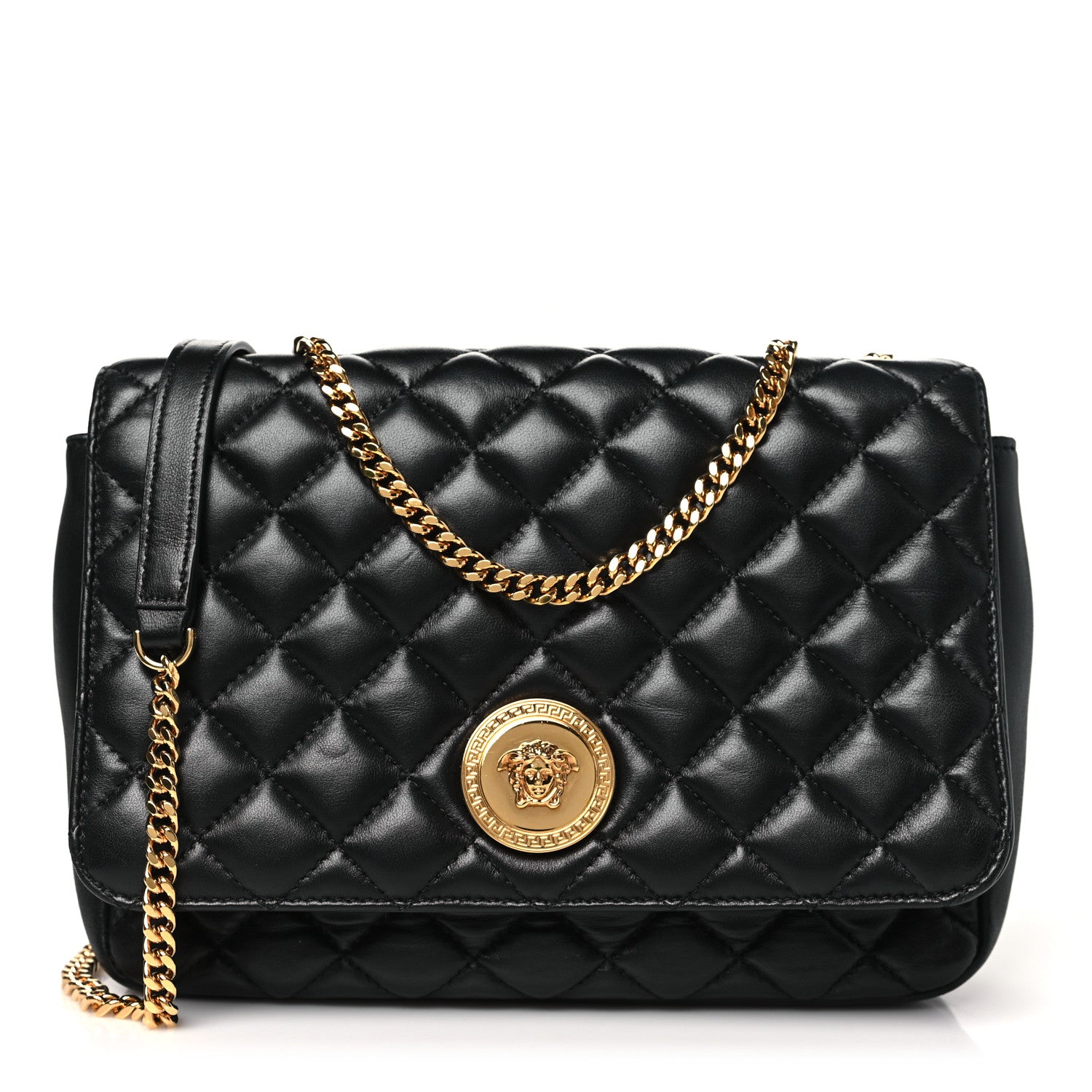 Versace Nappa Quilted La Medusa Chain Crossbody Black 1 of 9