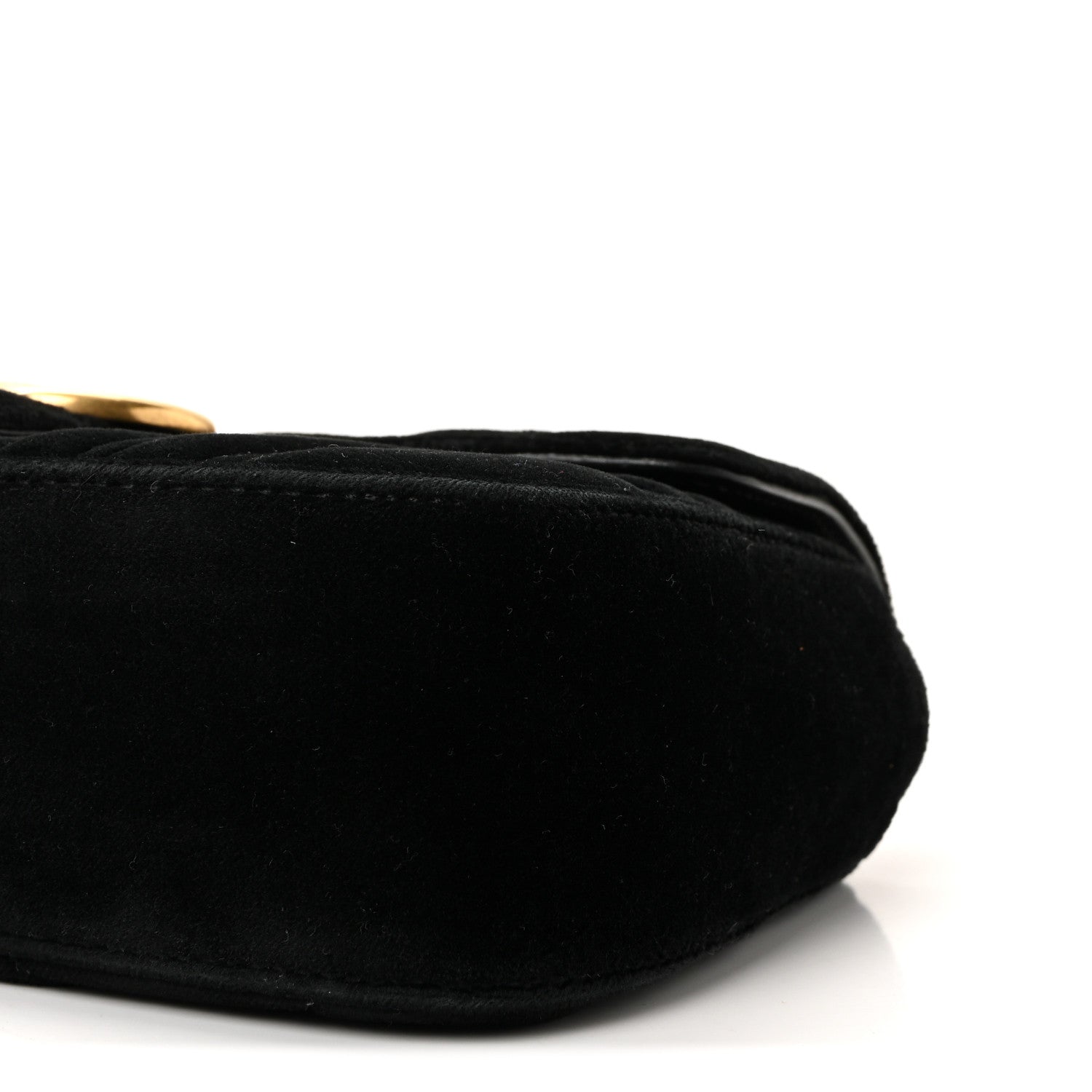 Gucci Velvet Matelasse Mini GG Marmont Shoulder Bag Black 10 of 10