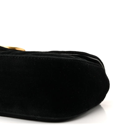 Gucci Velvet Matelasse Mini GG Marmont Shoulder Bag Black 10 of 10