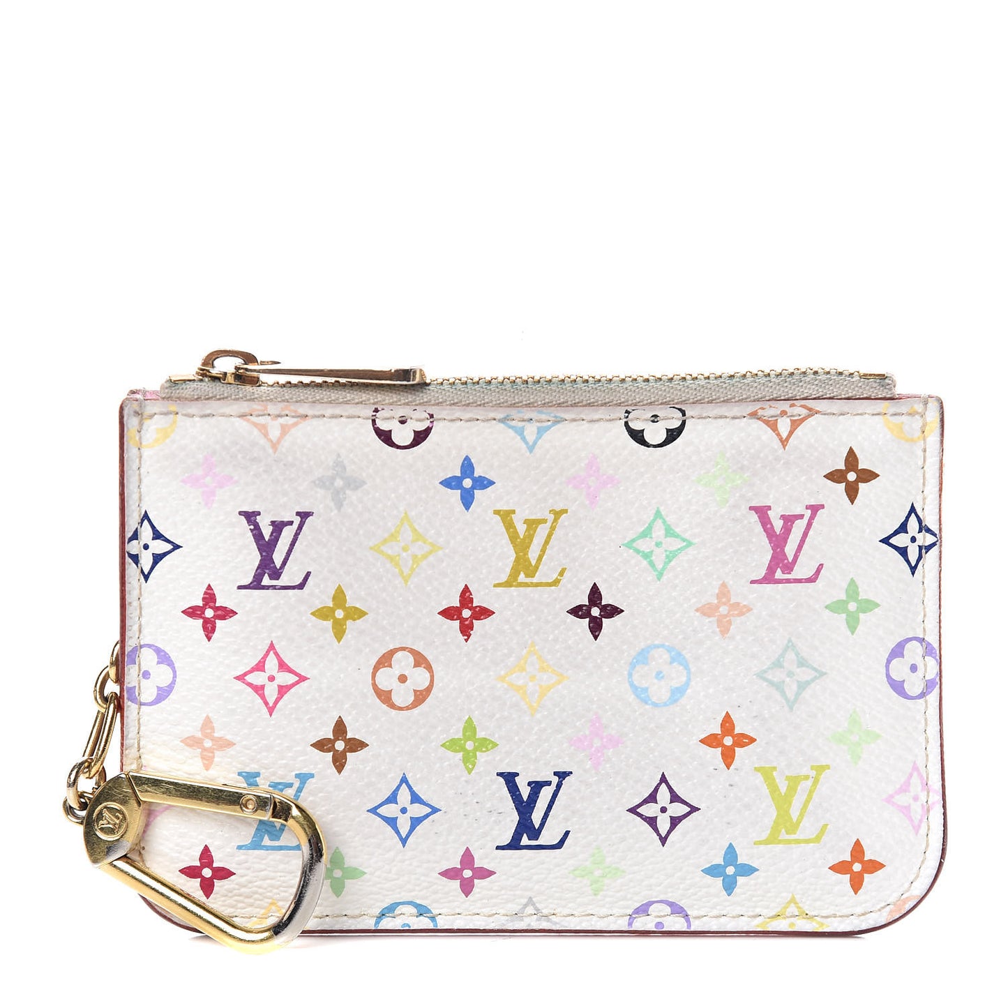 Monogram Multicolor Key Pouch White Litchi