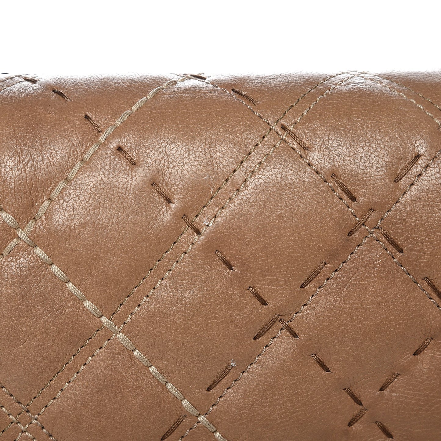 Calfskin Double Stitch New Medium Boy Flap Camel