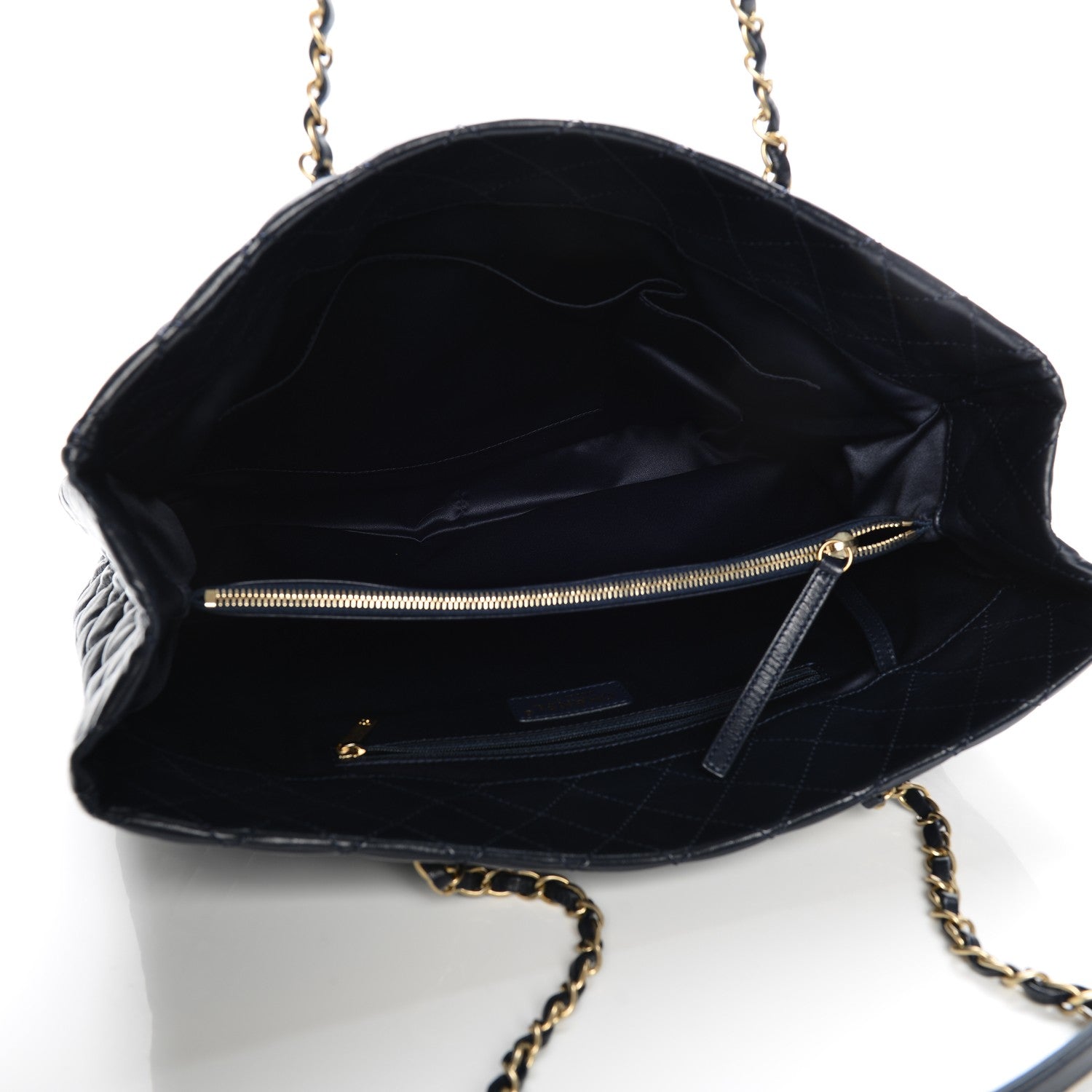 Chanel Lambskin Quilted Large Tote Navy 5 of 10
